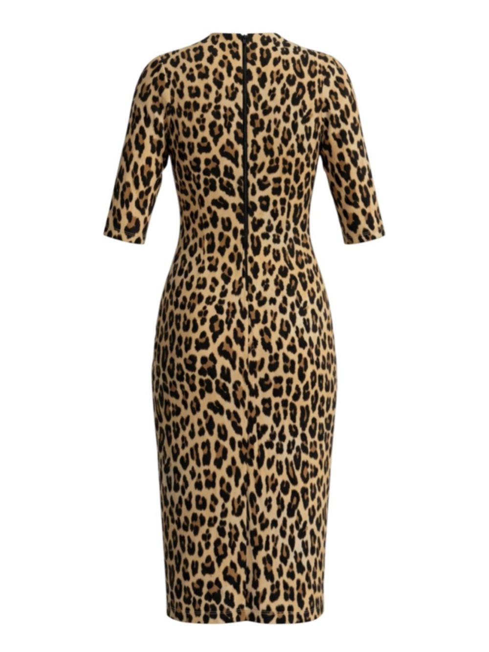 Alice + Olivia Delora Leopard Mock Neck Midi Dress 0 - Picture 5 of 9